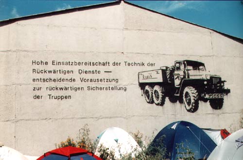 Der erste Standort des Grenzcamps in Zittau